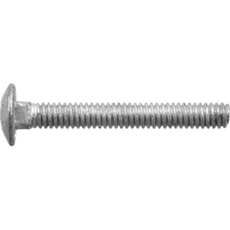 Carriage Bolt, 1/4 In Thread, Coarse Thread, 3-1/2 In OAL, Steel, Galvanized, 2 Grade,SAE Measuring